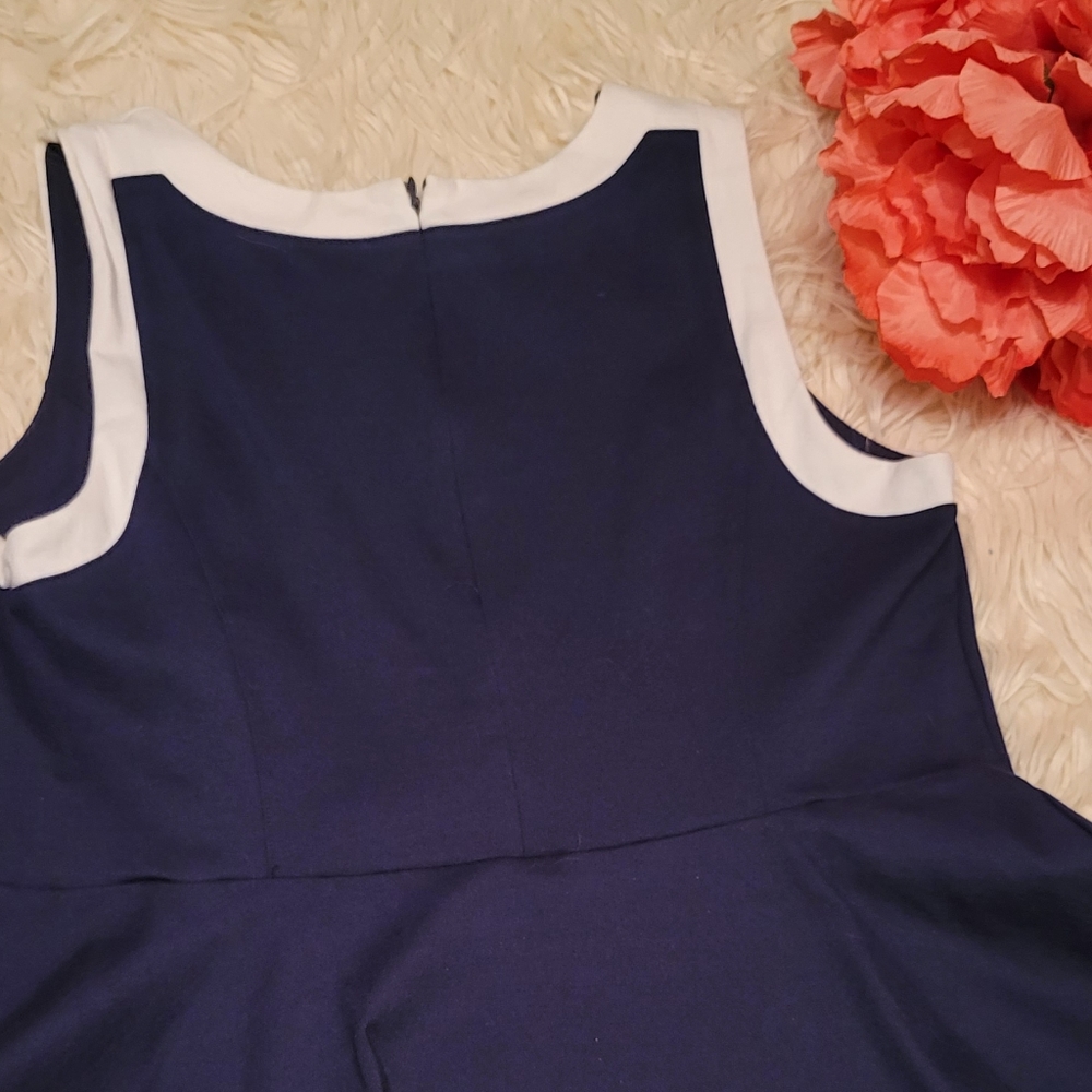 INC Navy peplum top.